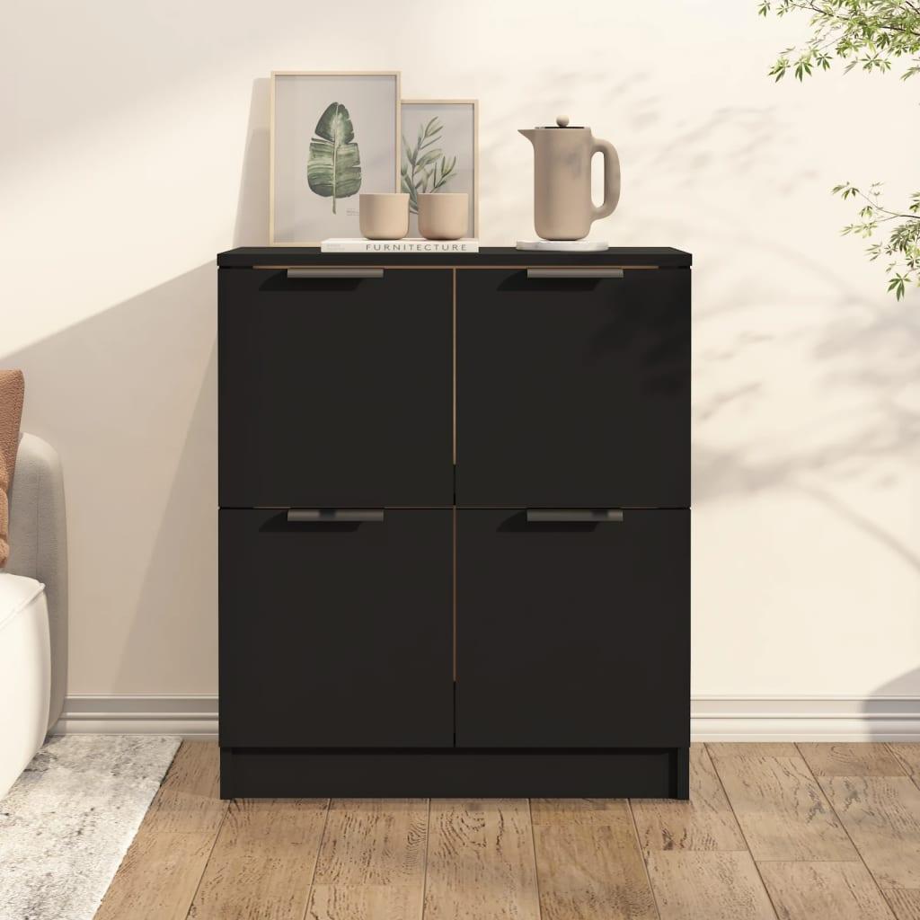 Skænk 60x30x70 cm konstrueret træ sort