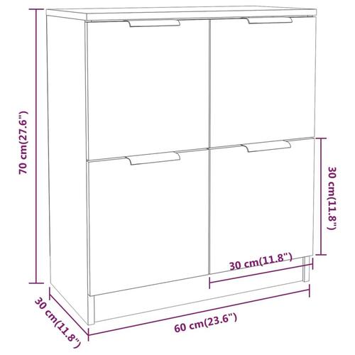 Skænk 60x30x70 cm konstrueret træ sort