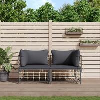 Hjørnemoduler til havesofa 2 stk. med hynder polyrattan