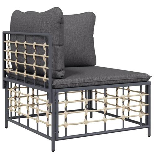 Hjørnemoduler til havesofa 2 stk. med hynder polyrattan