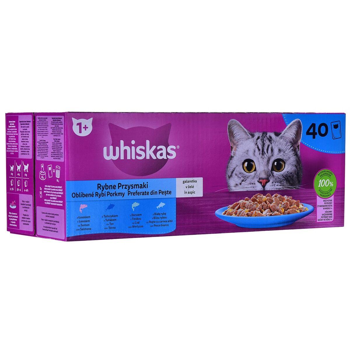 Snack for Cats Whiskas 40 x 85 g Laksefarvet Tun Fisk Torsk