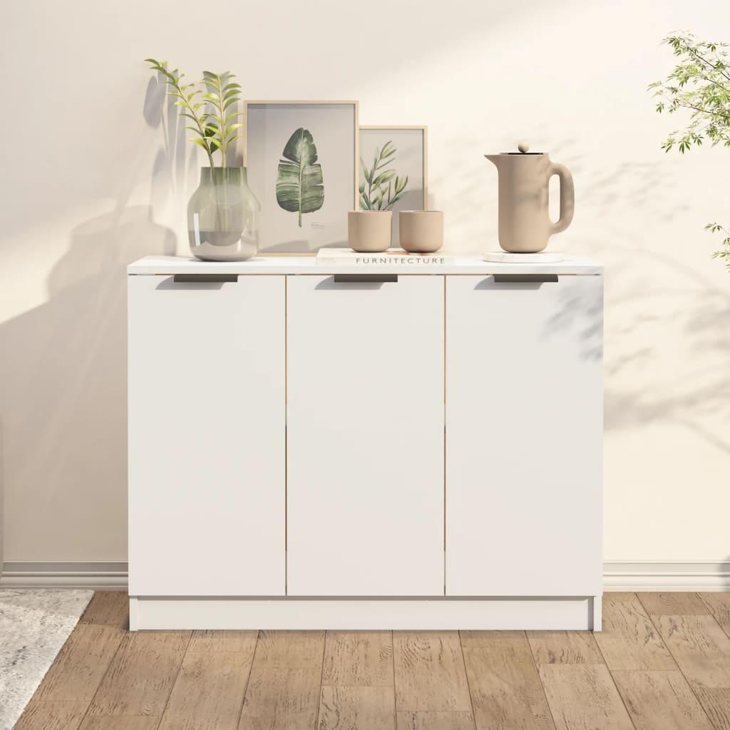 Skænk 90,5x30x70 cm konstrueret træ hvid