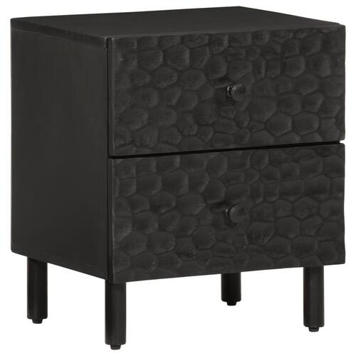 Sengeborde 2 stk. 40x33x46 cm massivt mangotræ sort