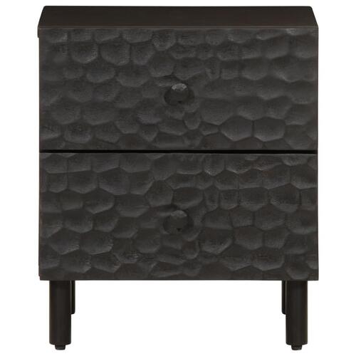 Sengeborde 2 stk. 40x33x46 cm massivt mangotræ sort