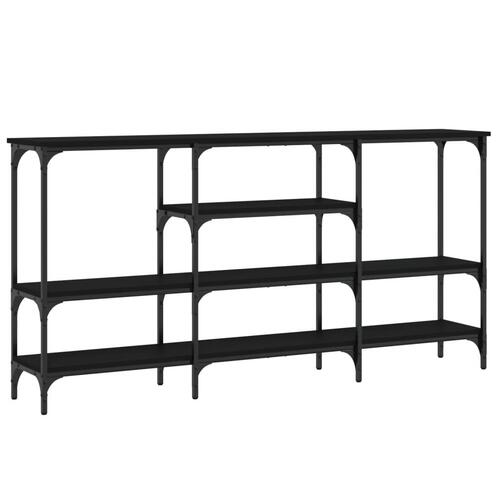 Konsolbord 160x29x80 cm konstrueret træ sort