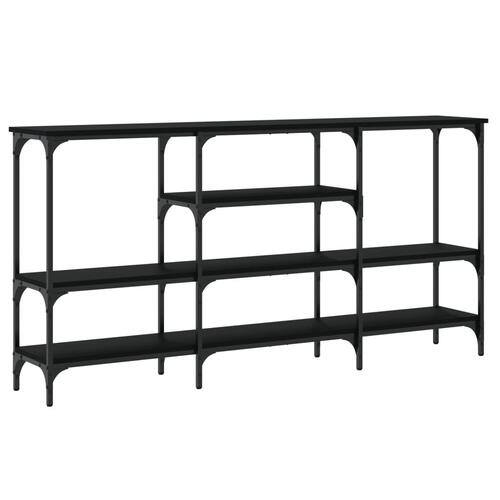 Konsolbord 160x29x80 cm konstrueret træ sort