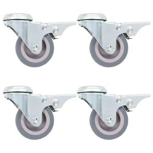 Drejehjul med bolthul og dobbelte bremser 4 stk. 50 mm