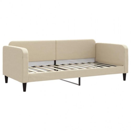 Daybed 90x200 cm i stof - cremefarvet sengeramme/sovesofa