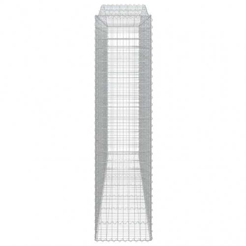 Buede gabionkurve - 4 stk., 400×50×200/220 cm, galvaniseret jern
