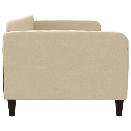 Daybed 90x200 cm i stof - cremefarvet sengeramme/sovesofa