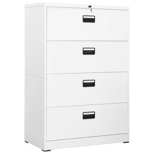Arkivskab 90x46x134 cm stål hvid