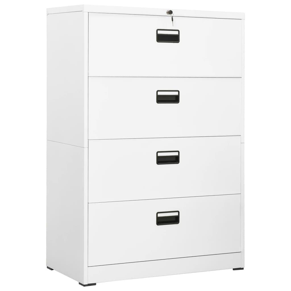 Arkivskab 90x46x134 cm stål hvid
