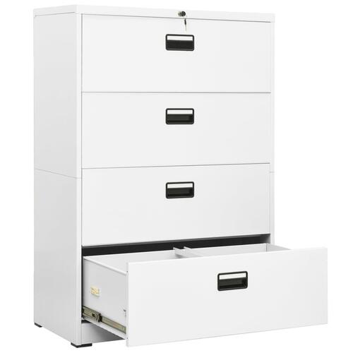 Arkivskab 90x46x134 cm stål hvid