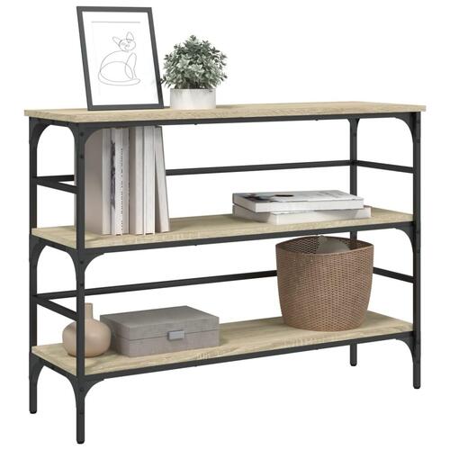 Konsolbord 100x32x75 cm konstrueret træ sonoma-eg