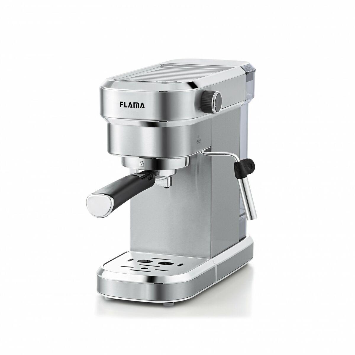 Flama 1256FL espressomaskine - stål, 1.350 W, 20 bar