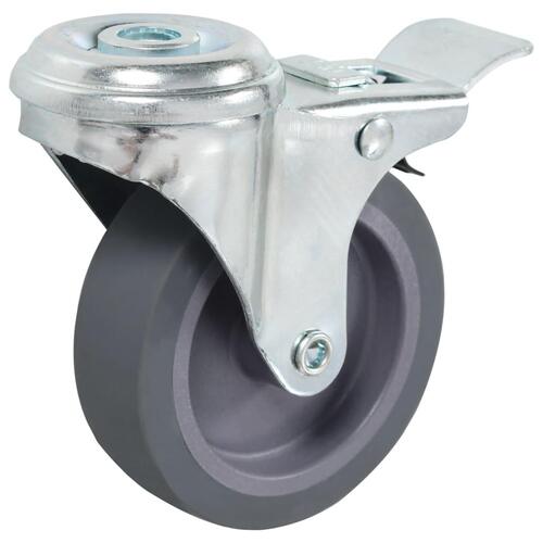 Drejehjul med bolthul og dobbelte bremser 4 stk. 75 mm