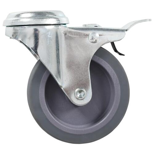 Drejehjul med bolthul og dobbelte bremser 4 stk. 75 mm