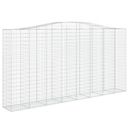 Buede gabionkurve - 3 stk. 400 × 50 × 200/220 cm i galvaniseret jern