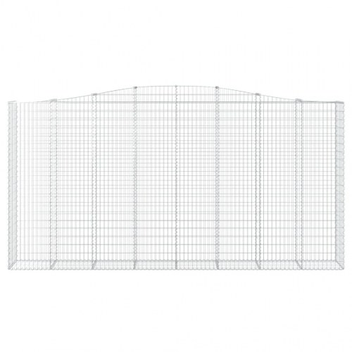 Buede gabionkurve - 3 stk. 400 × 50 × 200/220 cm i galvaniseret jern