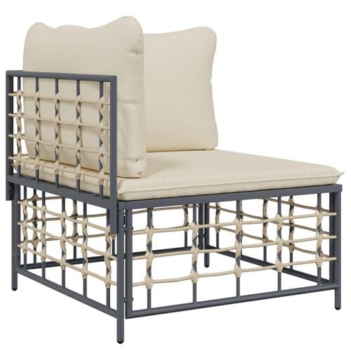 Hjørnemoduler til havesofa 2 stk. med hynder polyrattan