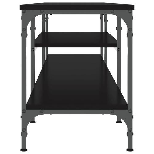 Tv-bord 201x35x45 cm konstrueret træ og jern sort