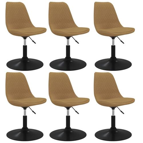 Drejelige spisebordsstole 6 stk. velour brun
