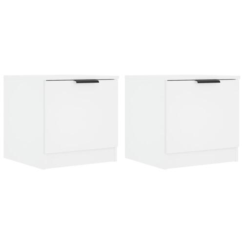 Sengebord 40x39x40 cm 2 stk. hvid
