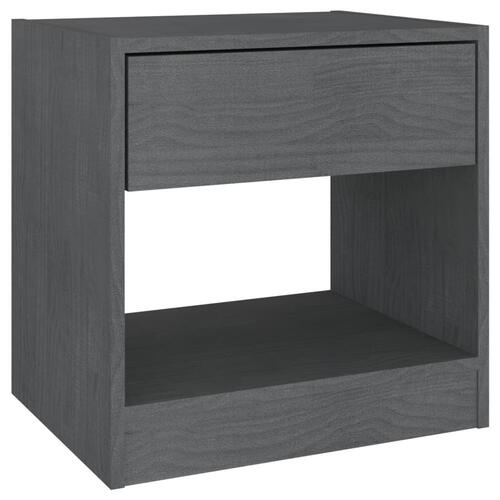 Sengeborde 2 stk. 40x31x40 cm massivt fyrretræ grå