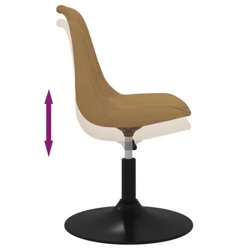Drejelige spisebordsstole 6 stk. velour brun