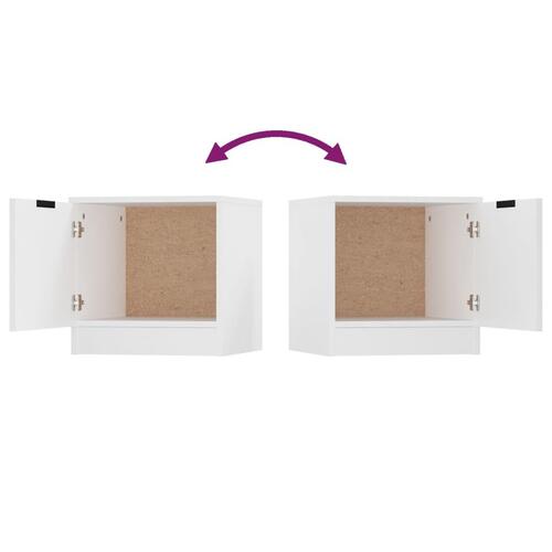 Sengebord 40x39x40 cm 2 stk. hvid