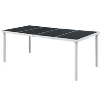 Havebord 190x90x74 cm stål sort