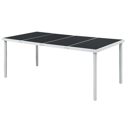 Havebord 190x90x74 cm stål sort