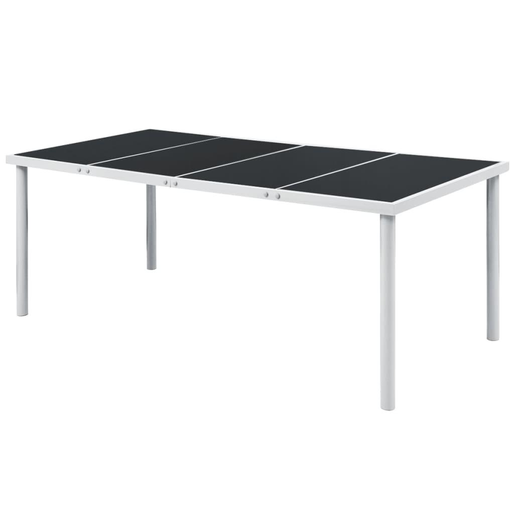 Havebord 190x90x74 cm stål sort billede