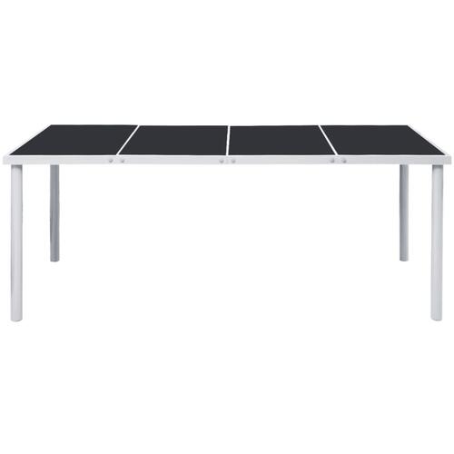 Havebord 190x90x74 cm stål sort