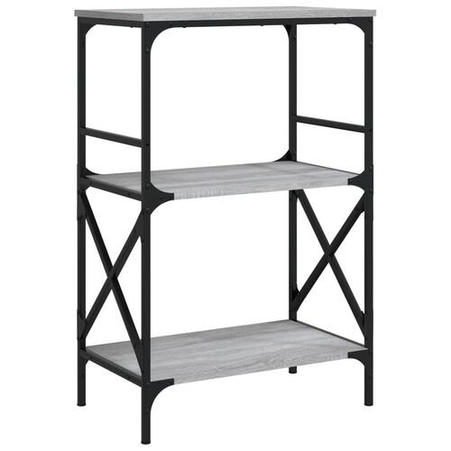 Bogreol 4 hylder 59x35x90,5 cm konstrueret træ grå sonoma-eg