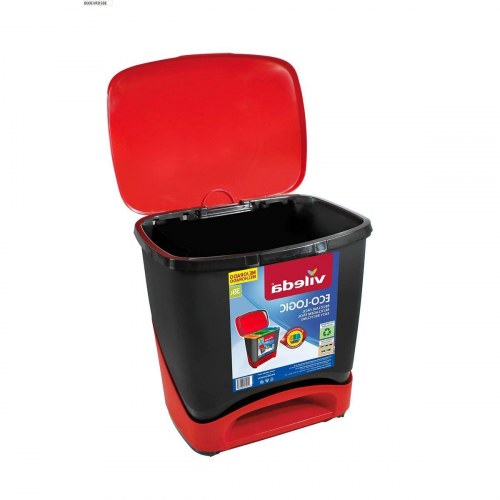 Vileda ECO-LOGIC skraldespand 39 l - sort/rød, polypropylen