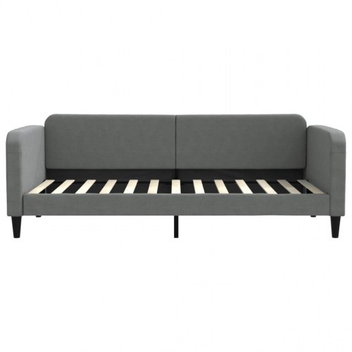 Daybed 90x200 cm i stof - mørkegrå sengeramme med lameller
