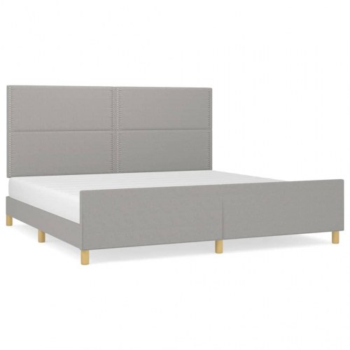 Sengeramme uden madras 200x200 cm - stof, lysegrå