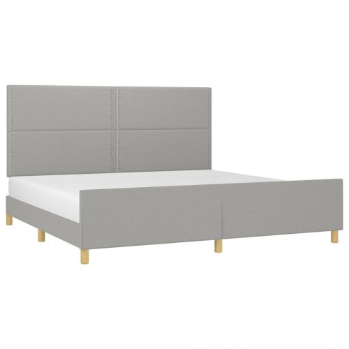 Sengeramme uden madras 200x200 cm - stof, lysegrå