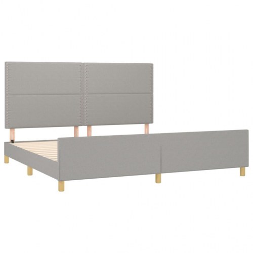 Sengeramme uden madras 200x200 cm - stof, lysegrå