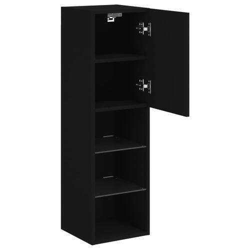 Tv-borde med LED-lys 2 stk. 30,5x30x102 cm sort