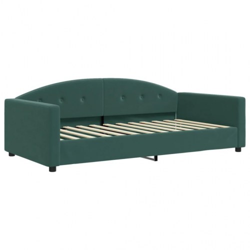 Daybed 100 x 200 cm i velour - mørkegrøn sovesofa