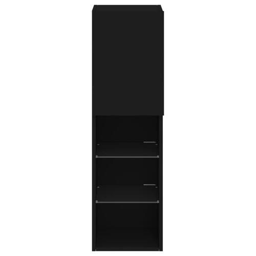 Tv-borde med LED-lys 2 stk. 30,5x30x102 cm sort