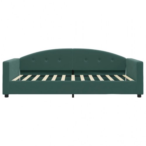 Daybed 100 x 200 cm i velour - mørkegrøn sovesofa