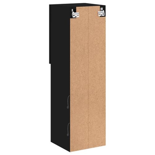 Tv-borde med LED-lys 2 stk. 30,5x30x102 cm sort