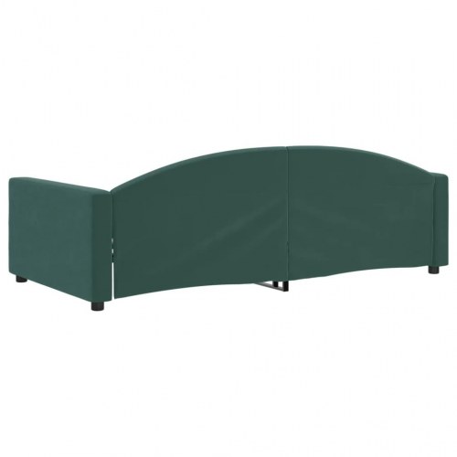 Daybed 100 x 200 cm i velour - mørkegrøn sovesofa