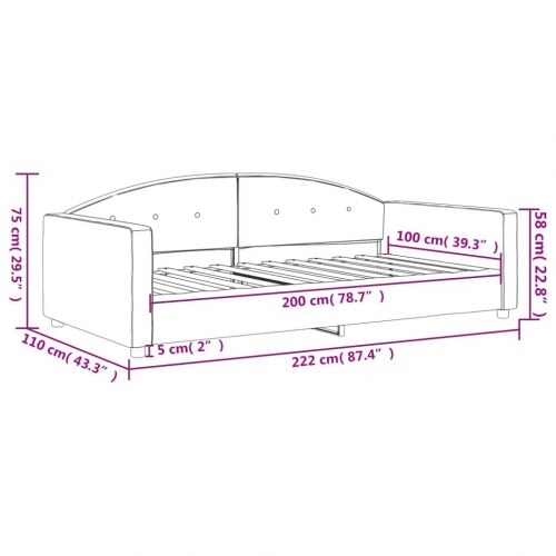 Daybed 100 x 200 cm i velour - mørkegrøn sovesofa