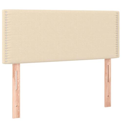 Sengegavl 100x5x78/88 cm stof cremefarvet