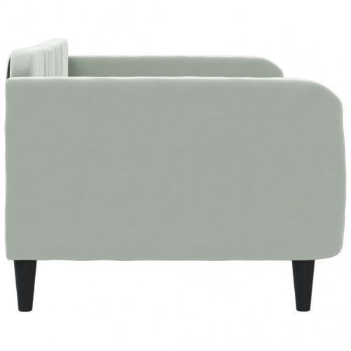 Daybed 100x200 cm i velour - lysegrå sovesofa