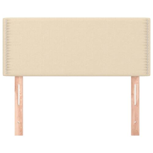 Sengegavl 100x5x78/88 cm stof cremefarvet
